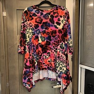 Vibrant Multicolor Leopard Print Women's Tunic